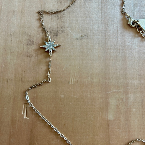 NWT Anthropologie Gold Studded Moon & Star Necklace - Picture 5 of 7